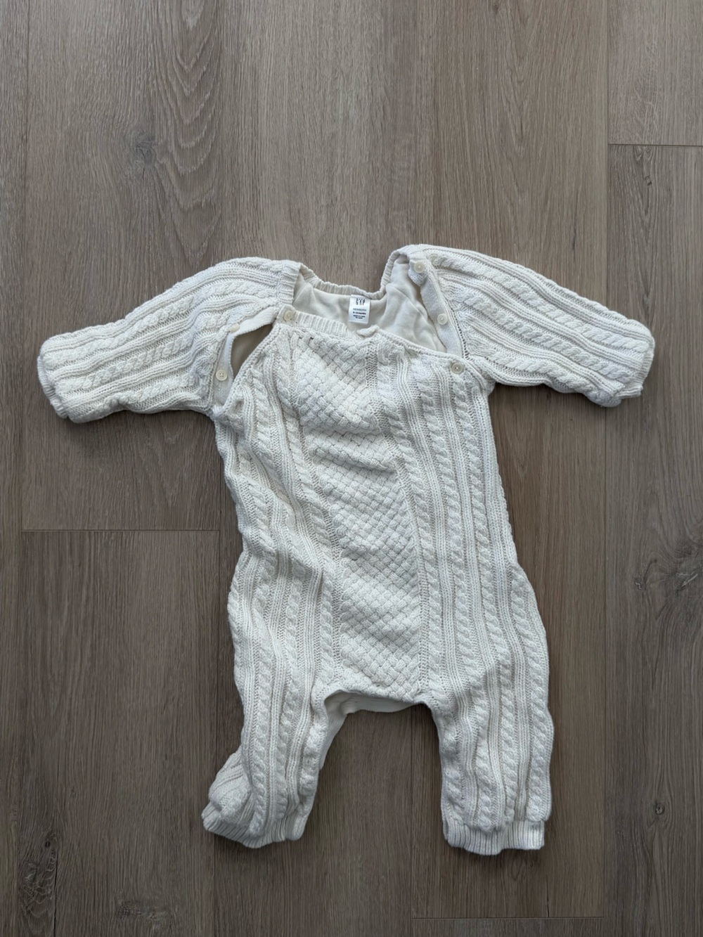 GAP Cream Cable-Knit Cardigan Sweater